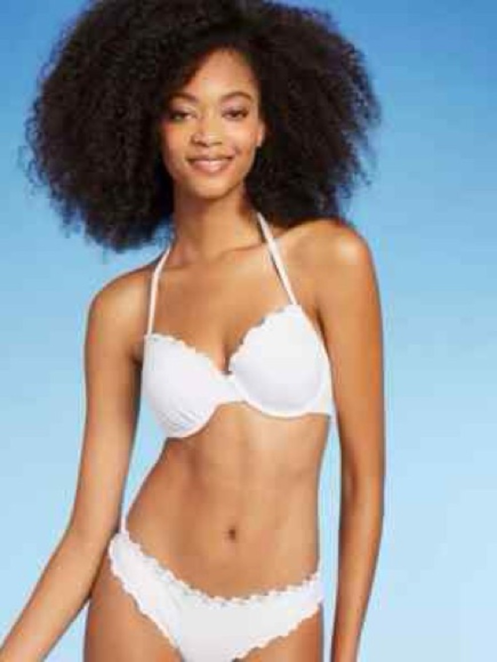 Target Shade and Shore White Ruffle Bikini bride bachelorette beach FREE GIFT!